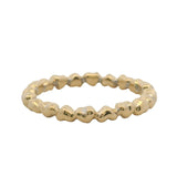 Pandora Solid 14kt Yellow Gold Forever Love Band of Hearts Ring Size 7