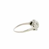 Vintage 1930-40s Solid 14kt White Gold Engagement Fashion Ring With Old European and Single Cut Diamonds Size 4.75