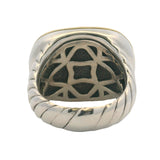 David Yurman Retired Large Rectangular 925 Sterling/18kt Yellow Gold and Amethyst Albion Ring Size 7