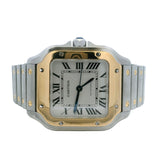 Cartier Santos 4075 W2SA0016 35mm Silver Dial 2 Tone Yellow Gold Automatic Watch