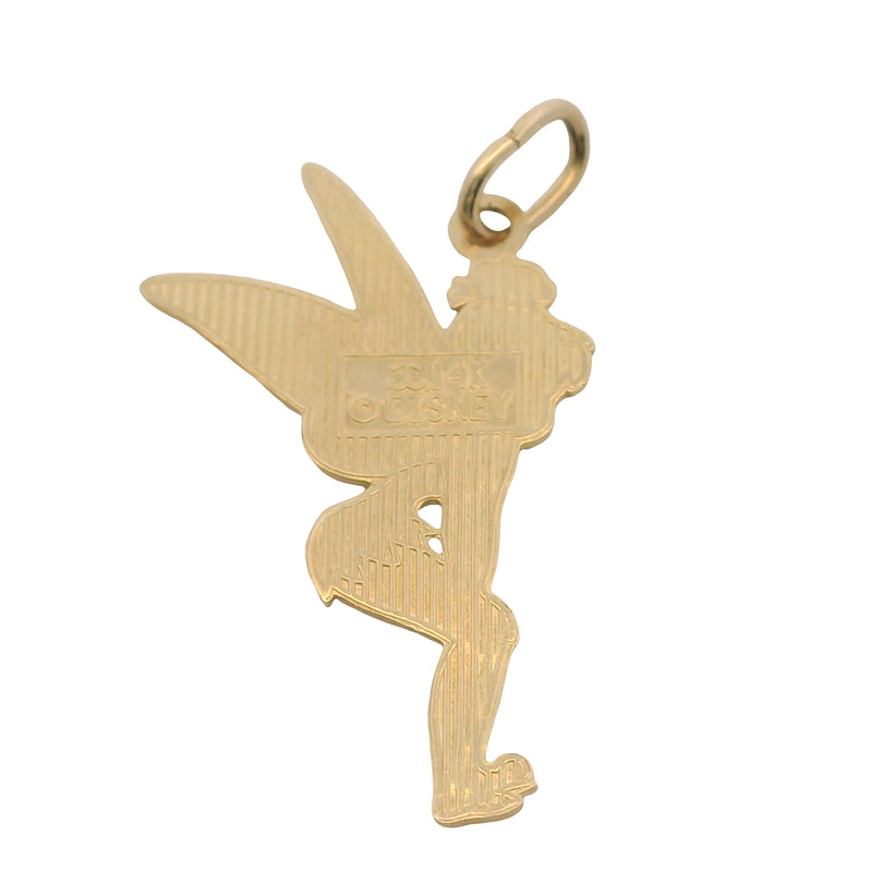 Vintage Disney Solid 14kt Yellow Gold Tinkerbell Pendant