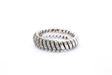 Braided Twisted Pave 14k 585 White Gold Diamond Cluster Cocktail Band Ring Size 6
