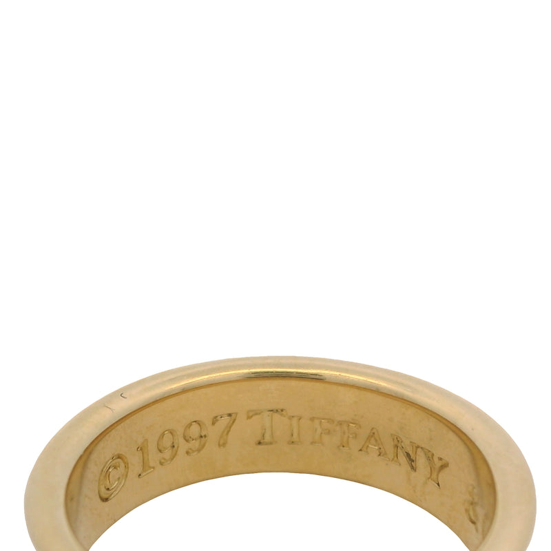 Vintage 1997 Tiffany & Co 1837 Solid 18kt 750 Yellow Gold 6mm Band Ring Size 6