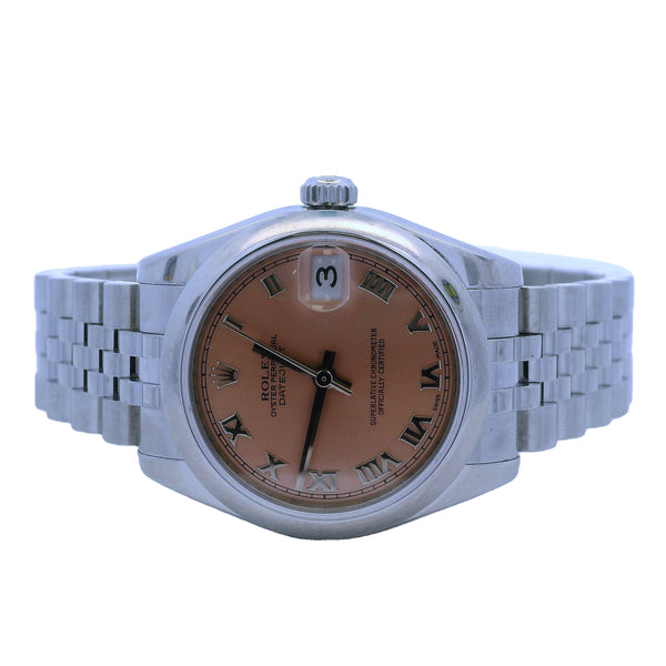 Rolex 178240 Midsize Datejust Salmon 31mm Steel Watch