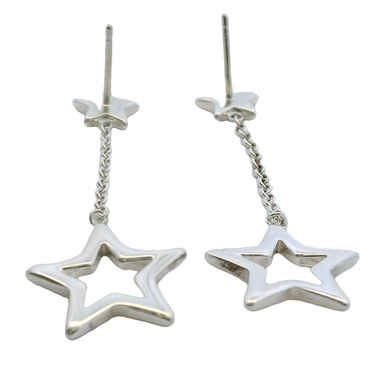 Tiffany & Co Retired 925 Sterling Silver Star Drop/Dangle Lariat Earrings