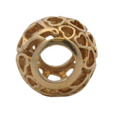 Pandora Rare Retired 14kt Yellow Gold Glowing With Love Hearts Bead Spacer Charm