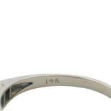 Vintage 1940s 14kt White Gold and 0.14ctw Diamond Line Wedding Band Ring Size 7