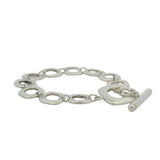 Tiffany & Co 925 Sterling Silver Open Square Cushion Link Toggle Bracelet 7.5"