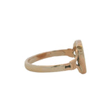 Antique Solid 14kt Yellow Gold Dainty Signet "LM" Cursive Engraving Size 5.75
