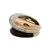 La Nouvelle Bague 18kt Gold 0.76ctw Diamond Red Enamel Crossover Bombe Ring Sz 7
