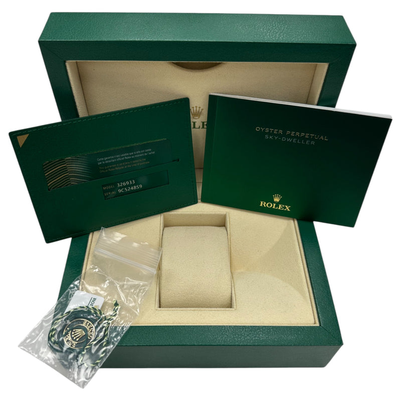 Rolex Sky Dweller 326933 42mm Steel & Gold White Dial Jubilee 2022 Watch Box & Papers