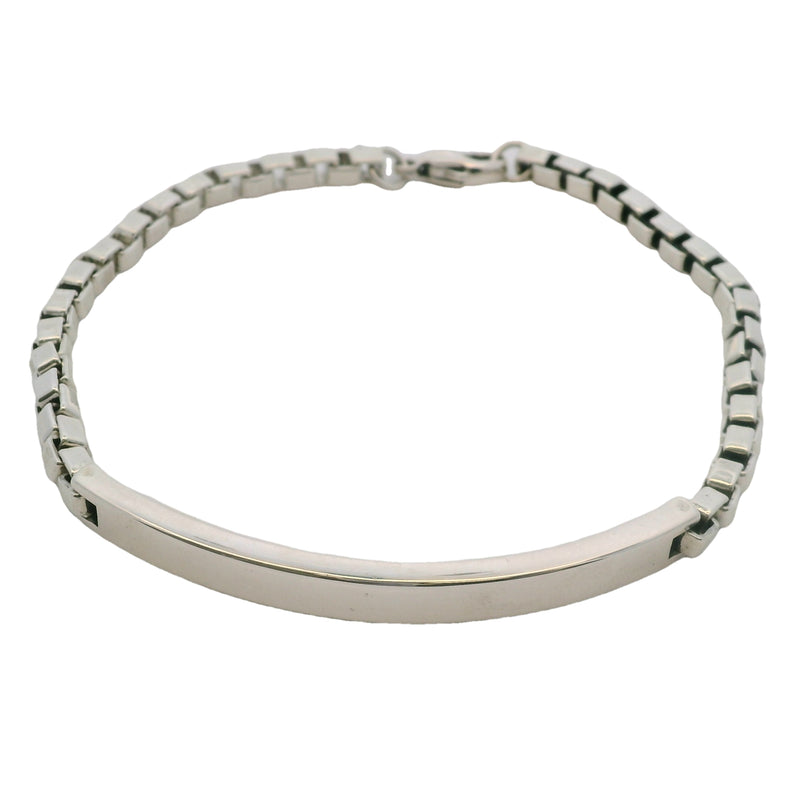 Tiffany & Co 925 Sterling Silver Men's Venetian Link I.D. Box Chain 5.3mm Wide Bracelet