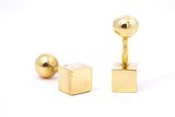 Vintage Tiffany & Co 18k 750 Yellow Gold Solid Geometric Cuff links