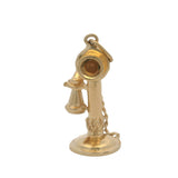 Vintage Solid 14k Yellow Gold Moving Antique Telephone Large Charm