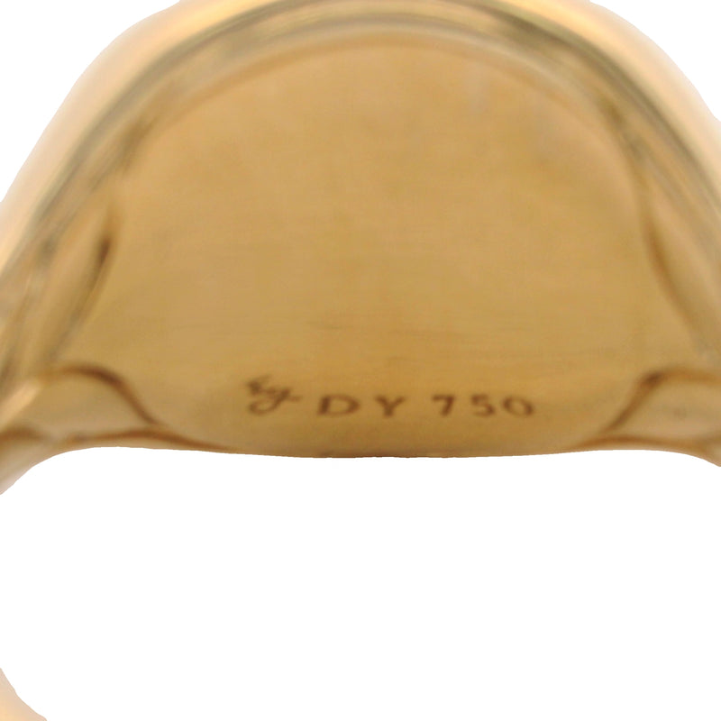 David Yurman Solid 750 18kt Yellow Gold Initial Letter L Engraved Signet Ring Size 4.5
