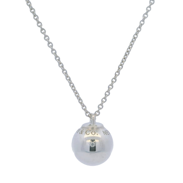 Tiffany & Co HardWear Collection 925 Sterling Silver 12.75mm Ball Pendant on Adjustable 18-20" Chain