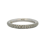 Solid 900 Platinum and Diamond Pave 2.6mm Wedding Eternity Ring Size 4.75