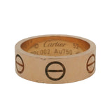 Cartier Solid 18kt Rose Gold Classic Love Ring 6mm Band Size 5.75