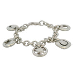 Tiffany & CO Rare Retired 925 Sterling Silver Stencil 5-Charm Thick Chain 7.5" Bracelet