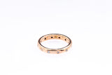 Diamond Station Domed Comfort Band 18K 750 Rose Gold Stackable Ring Size 6