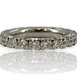 Blue Nile French Pavé 1.68ctw Diamond Eternity Wedding Band Stackable Ring in 950 Solid Platinum Size 6