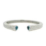 Rare John Hardy 925 Sterling Silver Batu Bedeg Topaz Heart Cuff Bracelet 6.5"