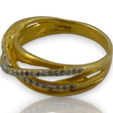 I. REISS Solid 14kt Yellow Gold Gallery Matte-Finish Arch Tube Ring Size 7.5
