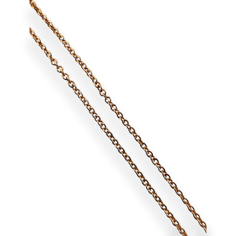 LeVian 14kt Solid Rose Gold 18" Ribbon Heart Necklace with 0.50ctw Champagne "Chocolate" Diamonds