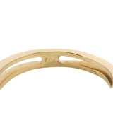 Vintage 1960-80s Solid 18kt Yellow Gold and Tension Set Emerald Row Cocktail Ring Size 7.5