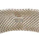 Retired Tiffany & Co 925 Sterling Silver Mesh Somerset 21mm Bangle Bracelet 8"