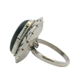 Mexican 925 Sterling Silver Handmade Large Labradorite Cabochon Adjustable Shank Ring