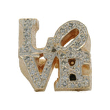 Solid 14kt Yellow Gold and Diamond Heavy "LOVE" Word Shaped Ring Size 5