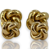 Vintage Lover's Knot 14kt Solid Yellow Gold 10g Double Sided Cufflinks Classic Wearable Everyday