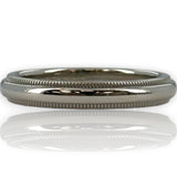 Tiffany & Co Together Collection Solid 950 Platinum Milgrain 3mm Band Wedding Engagement Ring Size 6.5