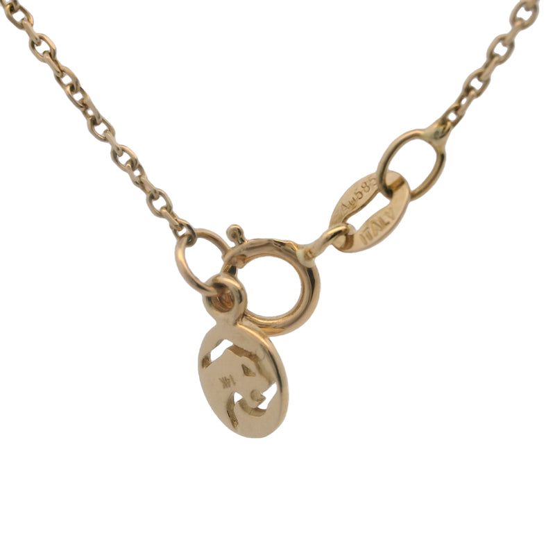 EFFY Solid 14kt Yellow Gold Blue Topaz and Small Diamond 18" Station Pendant Necklace