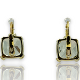 Judith Ripka 18KT 750 Yellow Gold Diamond Green Quartz Drop Earrings
