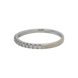 Solid 14kt White Gold 0.21ctw Lab Created Diamond Wedding Half-Eternity Band