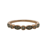 Solid 10kt Rose Gold and 0.11ctw Diamond Accent Wedding Band Ring