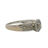 LeVian Solid 14kt White Gold and Champagne and White Diamond Engagement Ring Size 9