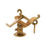 Vintage Solid 14kt Yellow Gold Dentist's Chair and Sink Moving Charm