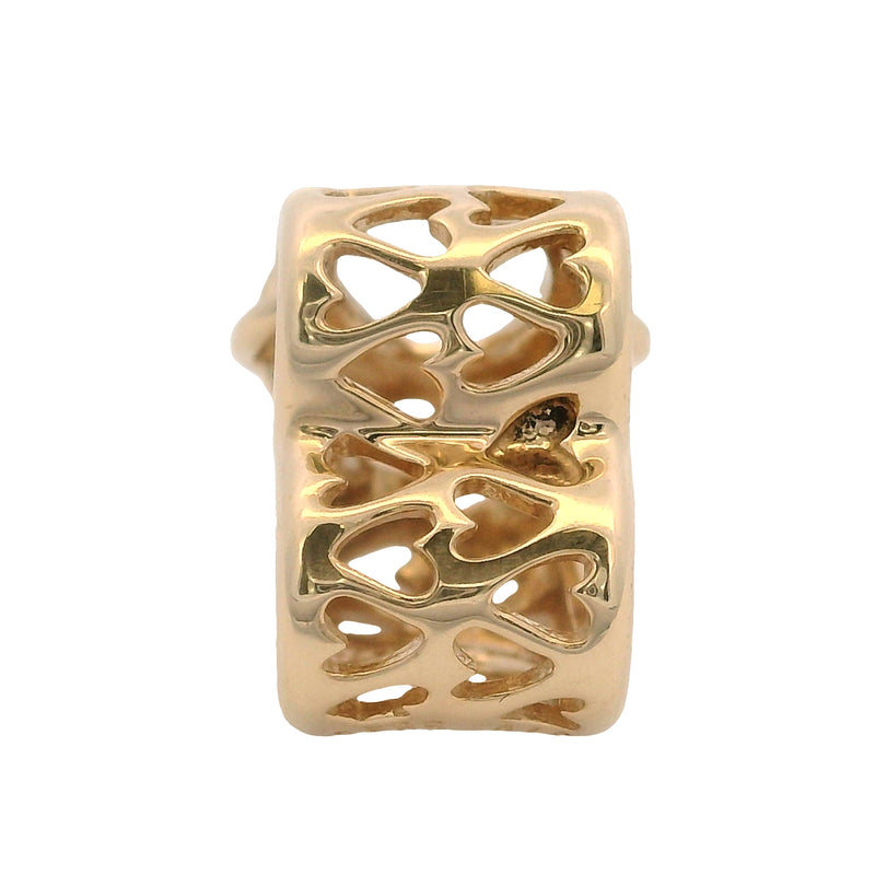 Pandora Retired Solid 14kt Yellow Gold "Love You Mom" Infinity Heart Spacer Charm