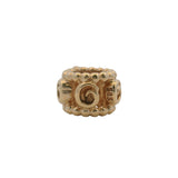 Retired Pandora Solid 14kt Yellow Gold Ring of Roses Spacer Charm