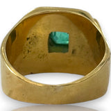 Vintage Retro 1950s-60s Solid 18kt Gold Colombian Emerald Ring Size 9