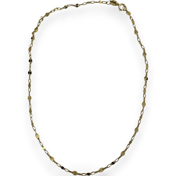 Bony Levy 14kt Yellow Gold Dainty Sparkling Chain 10-10.5" Anklet Made in Italy
