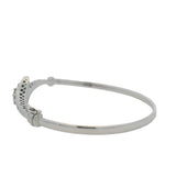 Solid 14kt White Gold and 0.44ctw Diamond Bypass Style Hinged Bangle 7" Bracelet