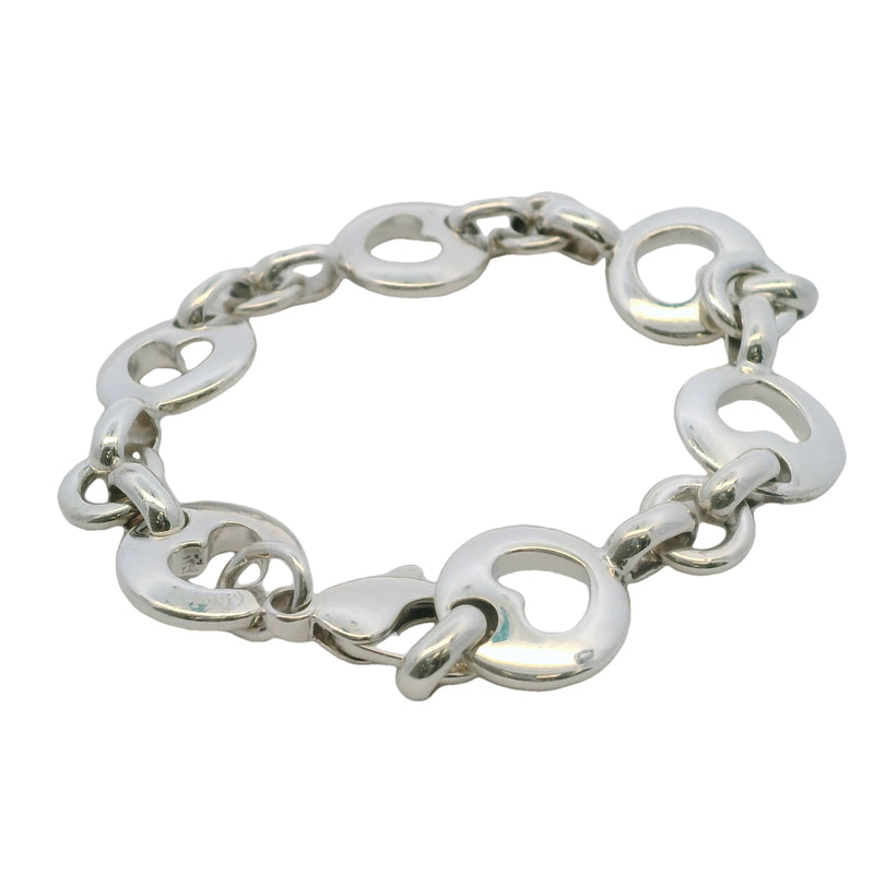 Vintage 1999 Tiffany & Co 925 Sterling Silver Open Heart Link 7" Bracelet