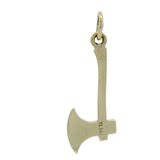Solid 14kt Yellow Gold 3D Detailed 17mm Long Axe Charm Pendant
