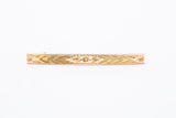 Art Nouveau Flower Motif Carved Estate Bar Lapel Pin 10K 417 Yellow & Rose Gold Brooch