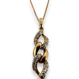 Le Vian 14kt Rose Gold 18" Necklace with Rose Gold and Diamond Curb Chain Drop Pendant