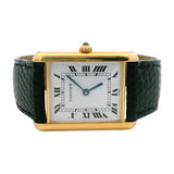Vintage Cartier Tank Quartz 8810 18K 750 23mm White Dial Watch AM Strap + Buckle